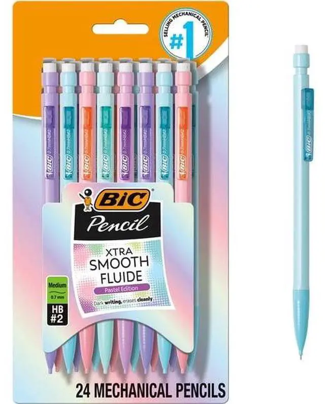Main image of XtraSmooth Pastel Mechanical Pencils 24Count, 0.7mm No.2 Lead, ClickAdvance Pencils for SchoolStudent Daily Writing