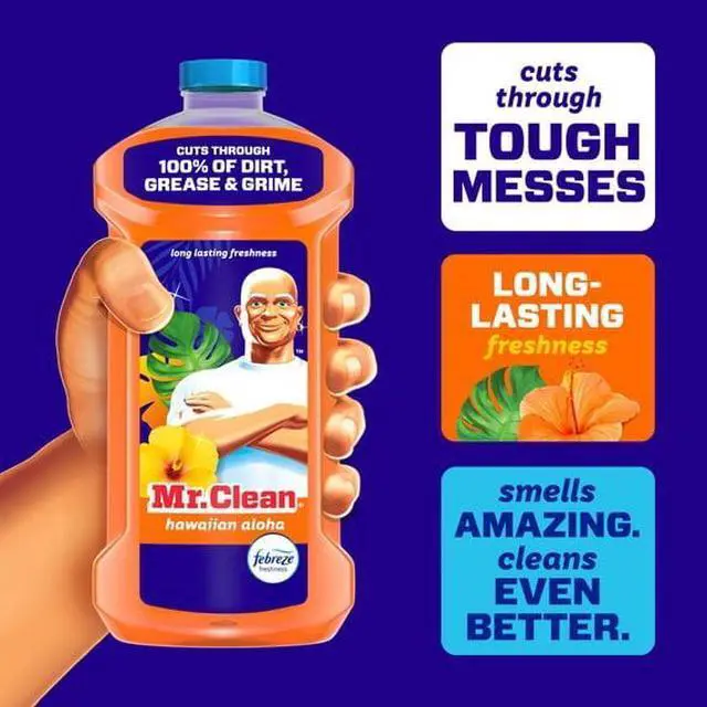 Main image of Powerful MultiSurface Household Cleaning Liquid, Fruity Floral Fragrance, For Tile, Linoleum and Finished Wood Floors