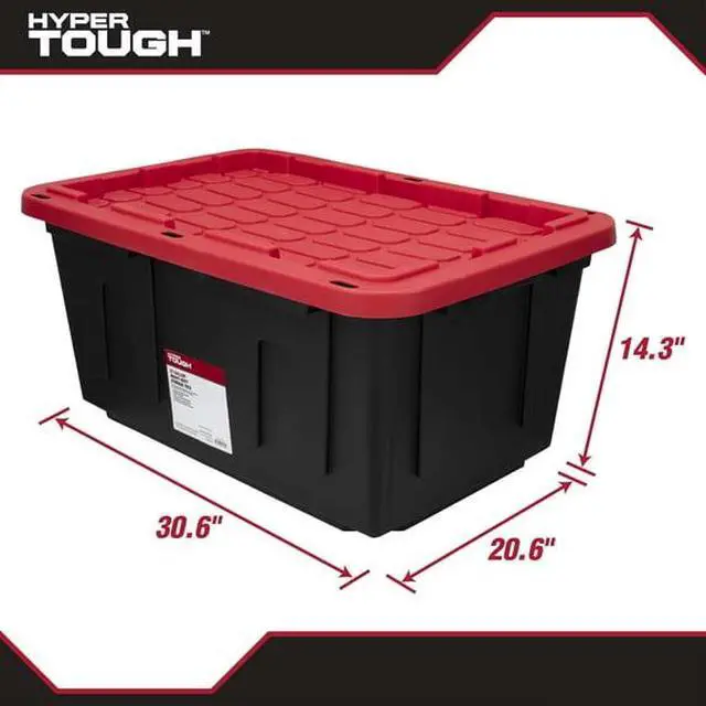 Alt view image 4 of 6 - HeavyDuty Polypropylene Storage Tote, Secure 2Point Snap Closure, Stackable Design for Garage, Shed and Basement Storage