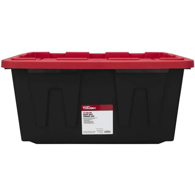 Alt view image 6 of 6 - HeavyDuty Polypropylene Storage Tote, Secure 2Point Snap Closure, Stackable Design for Garage, Shed and Basement Storage