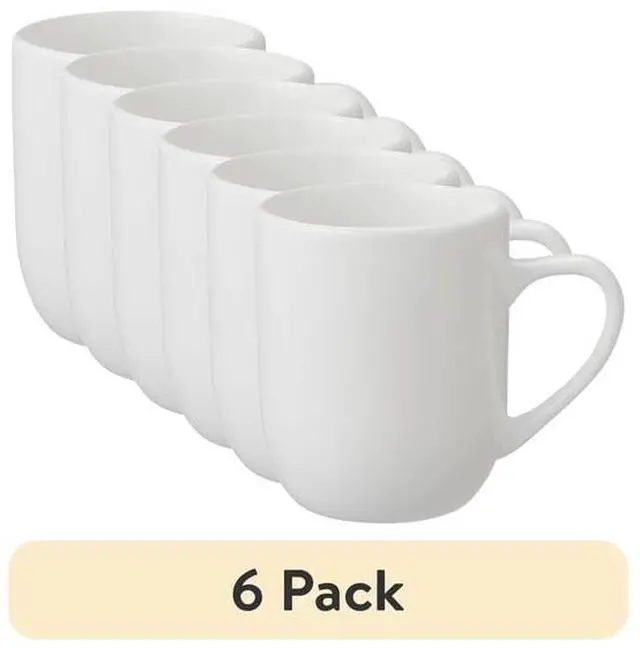 Alt view image 2 of 4 - 12Oz Glazed White Stoneware Coffee Mug, MinimalistChic Single Cup, Microwave & Dishwasher Safe for Daily & Special Occasions