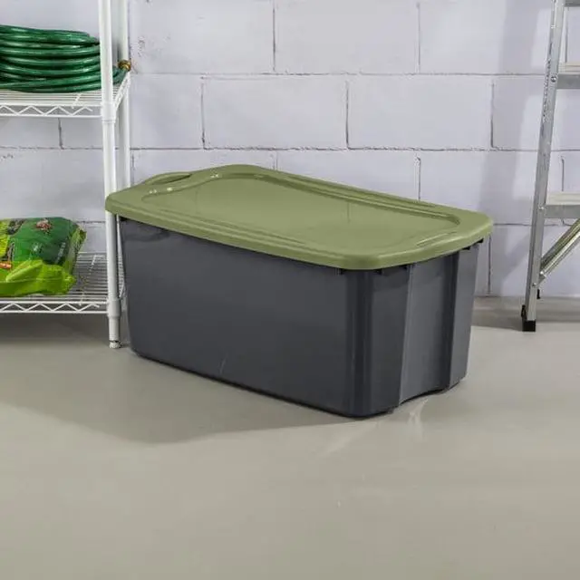 Alt view image 4 of 5 - Portable 30Gal Storage Container, Recessed StackFriendly Lid, Opaque Base for Seasonal Clothing & Bulk Household Items