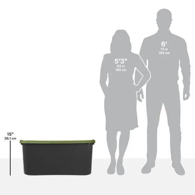 Alt view image 3 of 5 - Portable 30Gal Storage Container, Recessed StackFriendly Lid, Opaque Base for Seasonal Clothing & Bulk Household Items