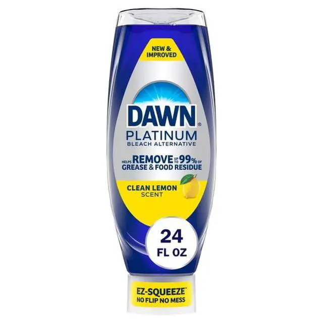 Alt view image 2 of 5 - Platinum Concentrated Dishwashing Liquid, EZSqueeze UpsideDown Bottle, 99% GreaseFoodResidue Removal for Dish Cleaning