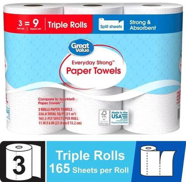 Main image of Embossed White Paper Towels, SelectSize TearOff Sheets, Absorbent Strong Towels for Kitchen and Home Spill Cleaning