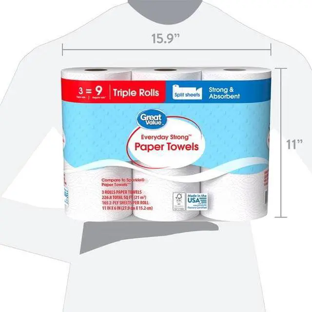 Alt view image 3 of 4 - Embossed White Paper Towels, SelectSize TearOff Sheets, Absorbent Strong Towels for Kitchen and Home Spill Cleaning
