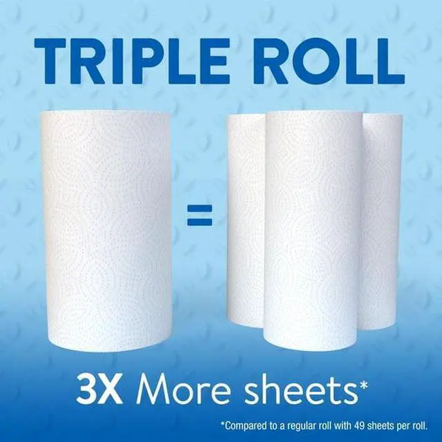 Alt view image 4 of 4 - Embossed White Paper Towels, SelectSize TearOff Sheets, Absorbent Strong Towels for Kitchen and Home Spill Cleaning