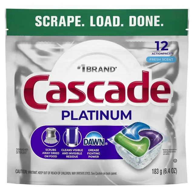 Alt view image 6 of 6 - Platinum ActionPacs Dishwasher Detergent Pods, No PreWash Required, FastDissolving Pods for BurntOn Food & SpotFree Dishes