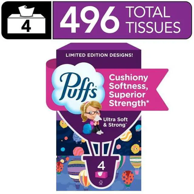 Alt view image 4 of 5 - UltraSoft NonLotion Facial Tissues 4RectangleBox Pack, BackToSchool Limited Print, StrongWhenWet Daily Nose Care Tissues