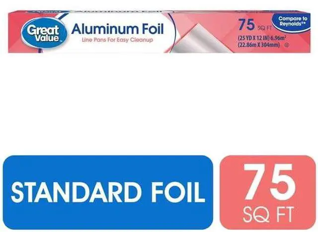 Main image of Silver EverydayUse Aluminum Foil 75SquareFoot Roll, QuickTear Cutting Edge for PanLining, Warming and Leftover Wrapping