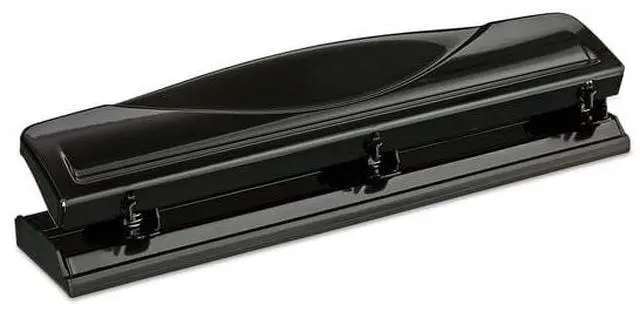 Main image of 12Sheet Capacity 3Hole Paper Punch, Durable Metal Construction, Removable Chip Tray for Office School Binder Document Prep