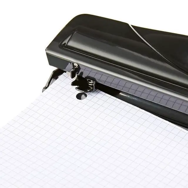 Alt view image 4 of 4 - 12Sheet Capacity 3Hole Paper Punch, Durable Metal Construction, Removable Chip Tray for Office School Binder Document Prep