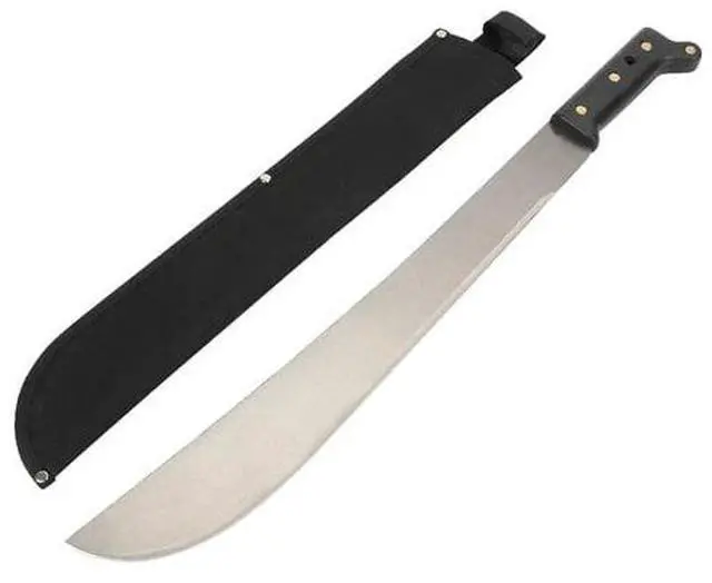 Alt view image 3 of 4 - 18Inch HighCarbonSteel Machete With Canvas Sheath, Ergonomic Handle for Brush Clearing, Trail Maintenance and Outdoor Yard Work