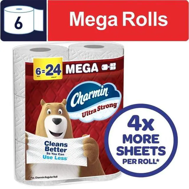 Alt view image 3 of 4 - UltraStrong 2Ply Toilet Paper 6 MegaRoll Pack, DiamondWeave Texture, 4X WetStrength, SepticSafe Household Bathroom Tissue