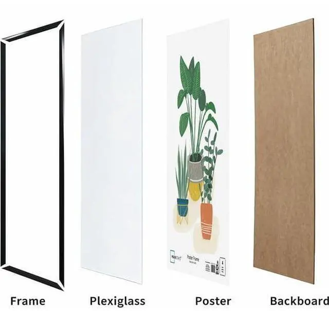 Alt view image 5 of 7 - 27"x 40" Black Poster Frame, Lightweight Polystyrene Construction, VerticalHorizontal Wall Mount For Art Prints And Photo Enlargements