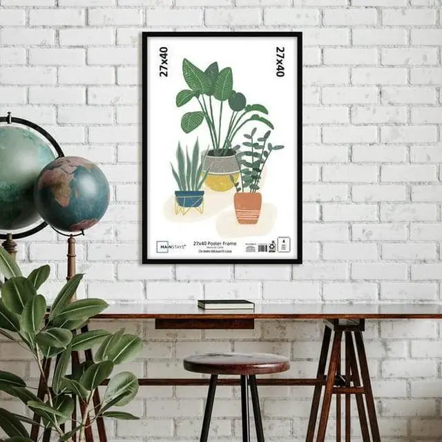 Alt view image 4 of 7 - 27"x 40" Black Poster Frame, Lightweight Polystyrene Construction, VerticalHorizontal Wall Mount For Art Prints And Photo Enlargements
