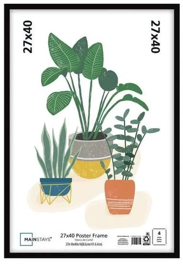Alt view image 2 of 7 - 27"x 40" Black Poster Frame, Lightweight Polystyrene Construction, VerticalHorizontal Wall Mount For Art Prints And Photo Enlargements