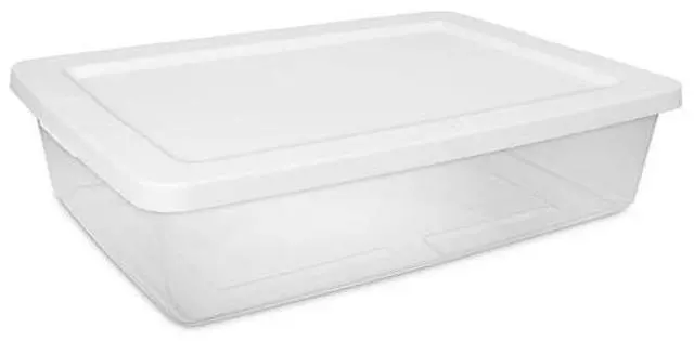 Main image of 28Quart Clear Plastic Storage Bin With SnapOn Lid, Stackable UnderBed Organizer, BPAPhthalateFree For HomeDorm Storage