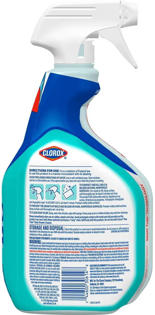 Alt view image 7 of 7 - BleachInfused Foaming Bathroom Spray, ScrubFree Foam, Kills MoldMildewGerms, OceanMist Scent For Tub Tile Sink Counter Cleaning