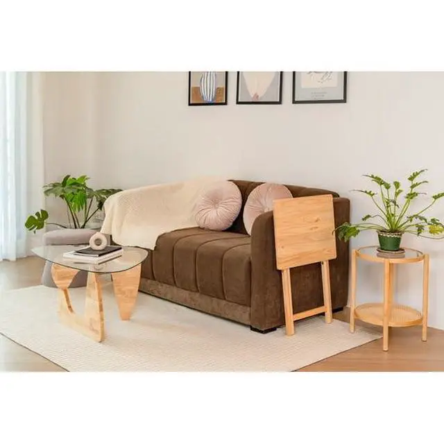 Alt view image 4 of 5 - Lightweight Foldable Side Table 19"×14.5"×26", Portable Rubberwood Tray Table For Apartment Dorm And Home Indoor Use