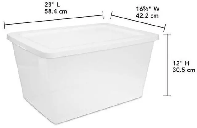 Alt view image 2 of 4 - Stackable ClearBase Storage Container, Recessed SnapLid Design, For Blankets, Towels, SeasonalClothing And Household Supplies