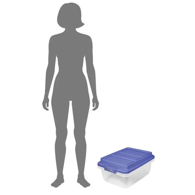 Alt view image 3 of 7 - Stackable HIRISE Storage Container 18 Quart, TallLid ExtraStorage Design, DoubleRim Base For Durable Household Organizing