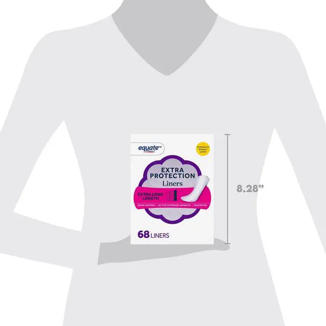 Alt view image 5 of 5 - ExtraLong Everyday Panty Liners 68Count, DyeFragranceFree, Contoured Shape With Secure Adhesive For Daily Protection