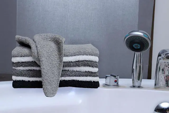 Alt view image 3 of 6 - Durable RingSpun Cotton Washcloths, Stitched AntiFray Edges, MachineWashable For Home, Gym, Travel And GuestBathroom