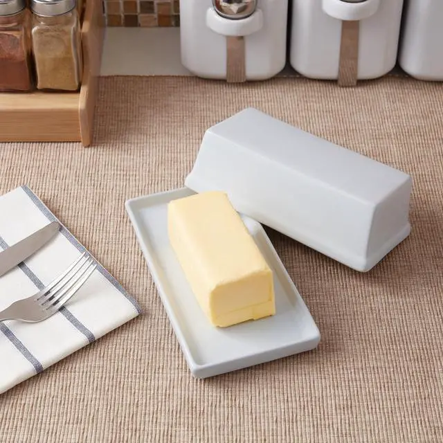 Alt view image 4 of 6 - RoomTemperature Stoneware Butter Keeper, 8.86"×3.82"×2.52", Glazed Finish For Home Kitchen Counter And Table Use