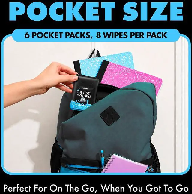 Alt view image 3 of 7 - Flushable PocketSize Wet Wipes 8Count, 99% Water PlantBased Formula, Hypoallergenic For Toddler PottyTraining And OnTheGo Use