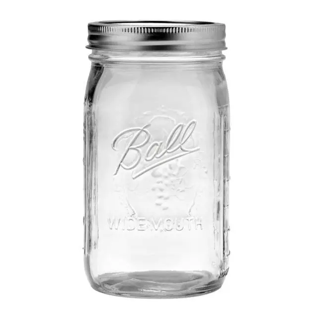 Alt view image 5 of 6 - Ball WideMouth Quart Glass Mason Jar 32 oz, Single Jar With Lid & Band, Airtight Seal For Canning Preserving And FoodStorage