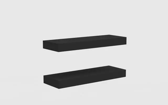 Alt view image 5 of 5 - Mainstays Black Floating Wall Shelves Set, 16.5" x 5.5" MDF Engineered Wood Shelves with Mounting Hardware Included