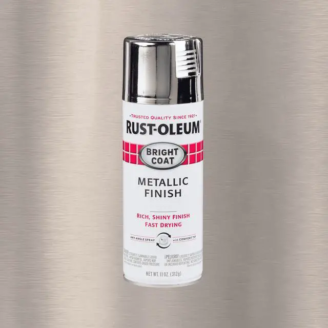 Main image of RustOleum 7718830 Chrome Metallic Spray Paint, FastDrying Reflective Finish with Comfort Tip AnyAngle Spray, IndoorOnly