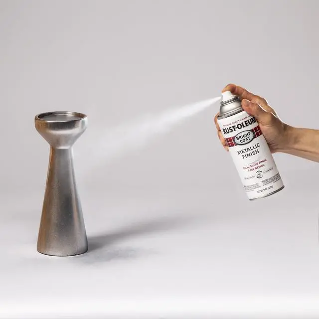 Alt view image 6 of 7 - RustOleum 7718830 Chrome Metallic Spray Paint, FastDrying Reflective Finish with Comfort Tip AnyAngle Spray, IndoorOnly