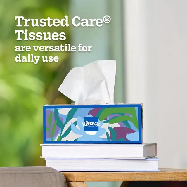 Alt view image 3 of 7 - Kleenex Trusted Care 2-Ply Facial Tissues Flat Box, 3 Pack, 480 Total Tissues