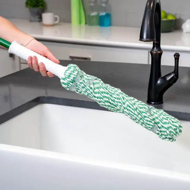 Alt view image 2 of 6 - Libman Cotton Tornado Mop, 55.5Inch, GripNClick Ratchet Wringer, MachineWashable CottonSynthetic Mop Head for Tile, Wood, Vinyl & Marble Floors