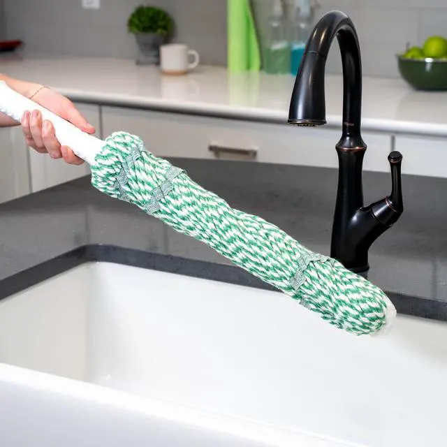 Alt view image 5 of 6 - Libman Cotton Tornado Mop, 55.5Inch, GripNClick Ratchet Wringer, MachineWashable CottonSynthetic Mop Head for Tile, Wood, Vinyl & Marble Floors