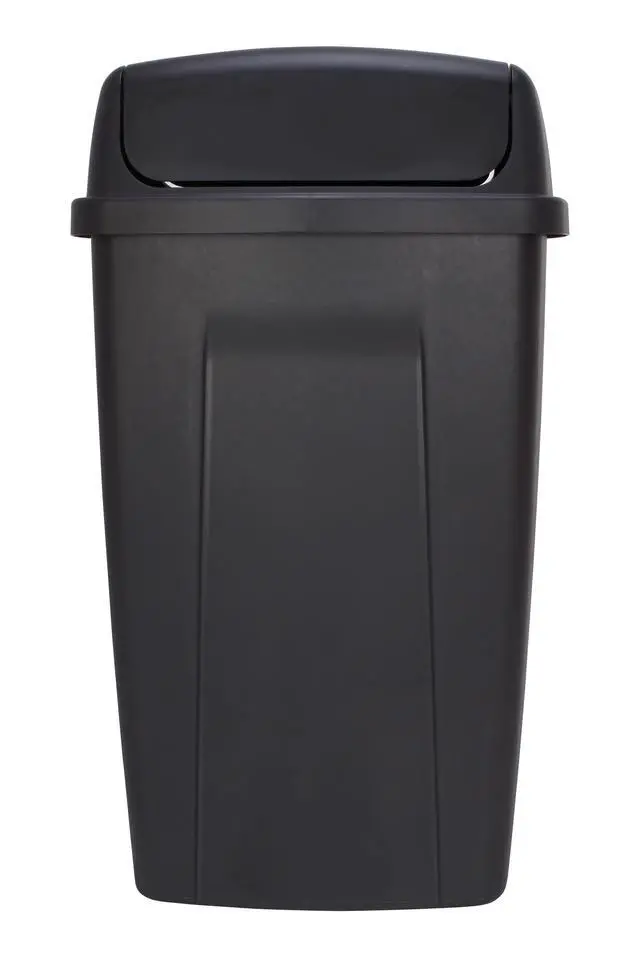 Alt view image 4 of 6 - Mainstays Black 13Gallon SwingLid Waste Bin, Lightweight Durable Polypropylene, Fits Standard Trash Bags for Household & Office Waste Management