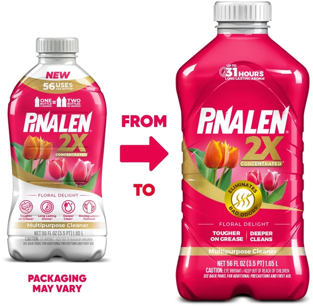 Alt view image 4 of 6 - Pinalen 2X Max Aroma Floral Delight Multipurpose Cleaner, 56 fl oz Concentrated Formula, Floral Scent with ScentBoost Tech for Tile, Vinyl & HardSurface Household Cleaning