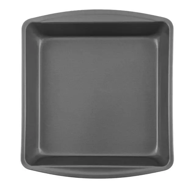 Alt view image 3 of 6 - Mainstays 9Inch NonStick Square Cake Pan, Durable EvenHeating Steel Baking Pan for Brownies, Cheesecake Bars, Cornbread & Layer Cakes