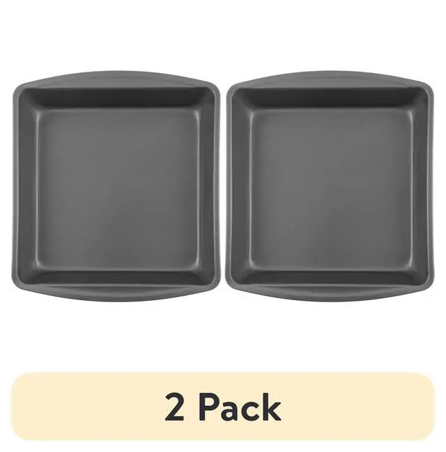 Alt view image 5 of 6 - Mainstays 9Inch NonStick Square Cake Pan, Durable EvenHeating Steel Baking Pan for Brownies, Cheesecake Bars, Cornbread & Layer Cakes