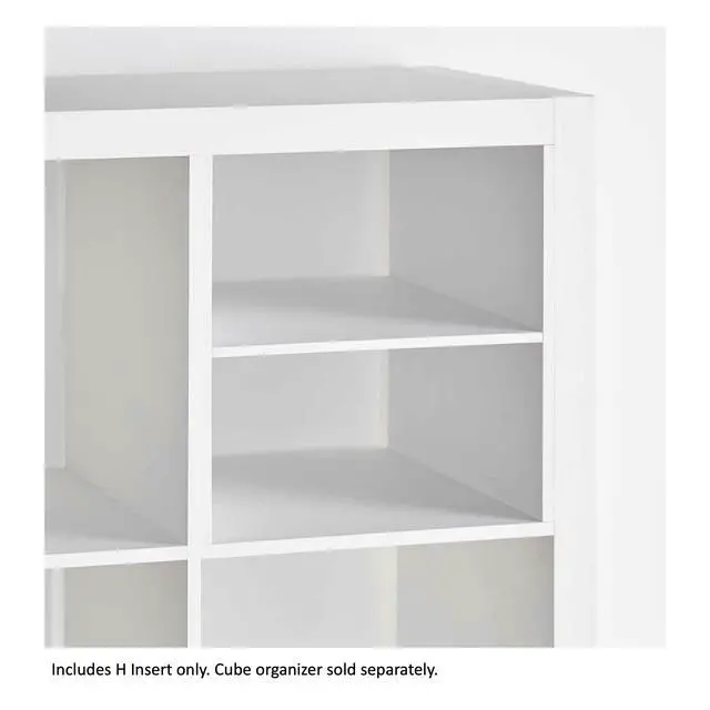 Alt view image 3 of 7 - Better Homes & Gardens H Shelf Cube Organizer Insert, ParticleBoard Cube Divider, Vertical / Horizontal Installation for Better Homes & Gardens Cube Storage Units