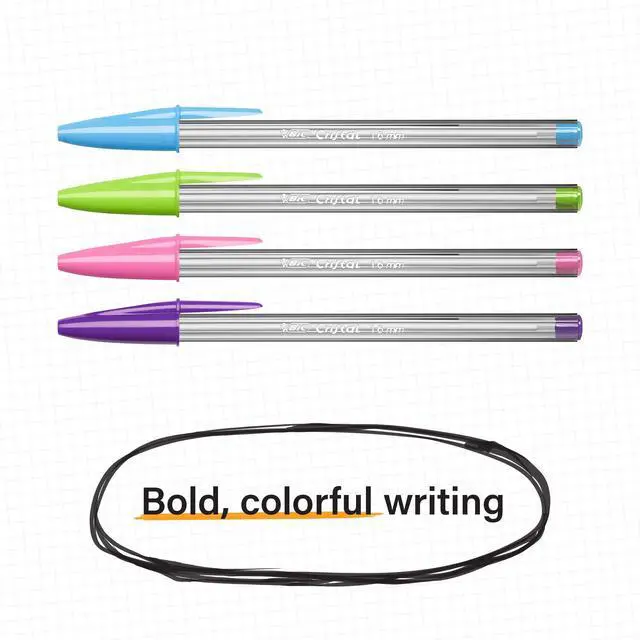 Alt view image 2 of 6 - BIC Xtra Bold Ball Point Pens, NonRefillable SmoothWriting Pens, NoSkip NoSmear Ink, Ventilated Safety Cap for HomeSchoolOffice Use