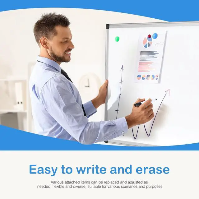 Alt view image 4 of 7 - Gianna 36 X 24 inches Magnetic Dry Erase Board with Aluminum Frame, Whiteboard for Home School