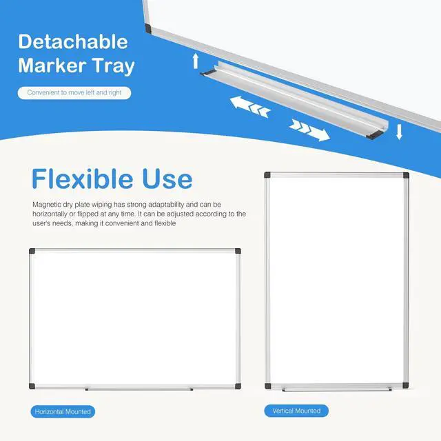 Alt view image 5 of 7 - Gianna 36 X 24 inches Magnetic Dry Erase Board with Aluminum Frame, Whiteboard for Home School