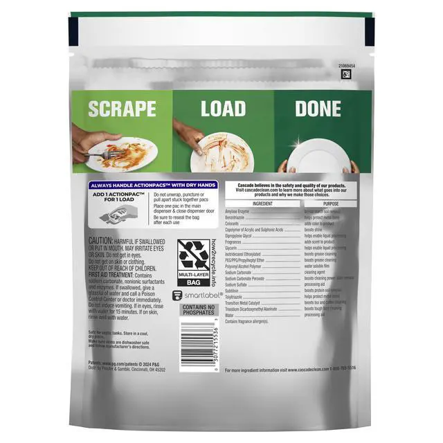 Alt view image 6 of 7 - Cascade Platinum ActionPacs Dishwasher Detergent Pods, Fresh Scent 26Count, No PreWash Required, FastDissolving Pods with Dawn GreaseFighting Power