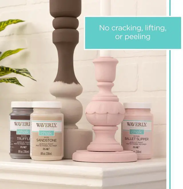 Alt view image 6 of 6 - (3 pack) Waverly Inspirations Chalk Paint, Ultra Matte, White, 2 fl oz