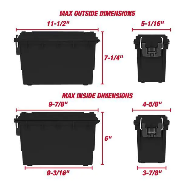 Alt view image 5 of 6 - Hyper Tough Locking and Stacking Utility Tool Box, Black, 11.5 in x 5.06 in x 7.25 in