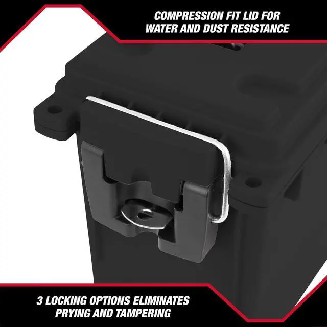 Alt view image 6 of 6 - Hyper Tough Locking and Stacking Utility Tool Box, Black, 11.5 in x 5.06 in x 7.25 in