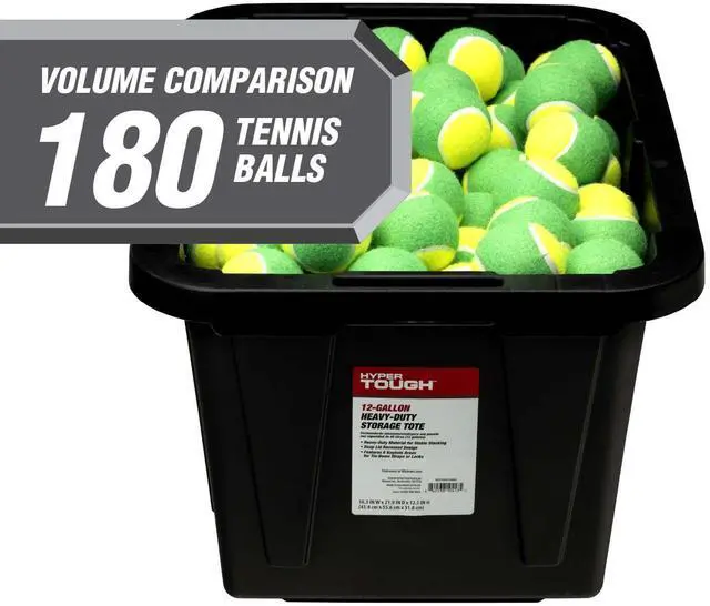 Alt view image 3 of 5 - Hyper Tough 12 Gallon Small Storage Bin with Snap Lid, Black and Red, Heavy Duty Plastic Storage Container